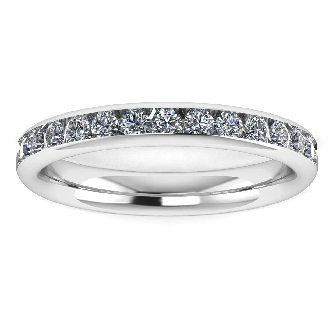 Lab Diamond Channel Set Eternity Band Wedding Ring CRB