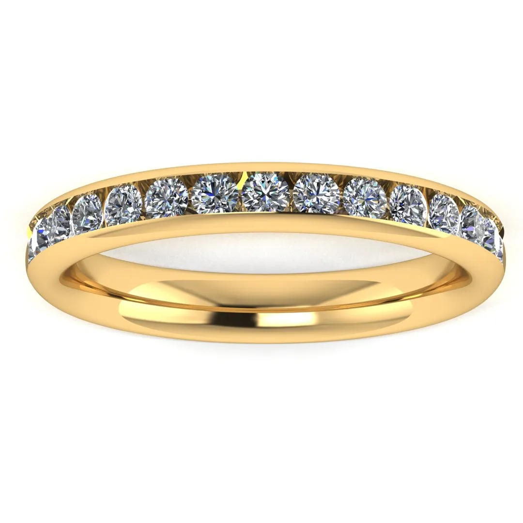 Lab Diamond Channel Set Eternity Band Wedding Ring CRB