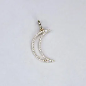 Large Diamond Crescent Charm