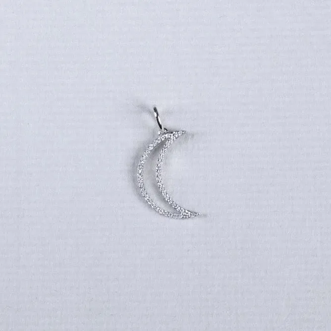 Large Diamond Crescent Charm