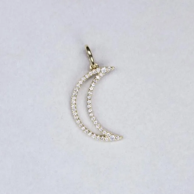 Large Diamond Crescent Charm