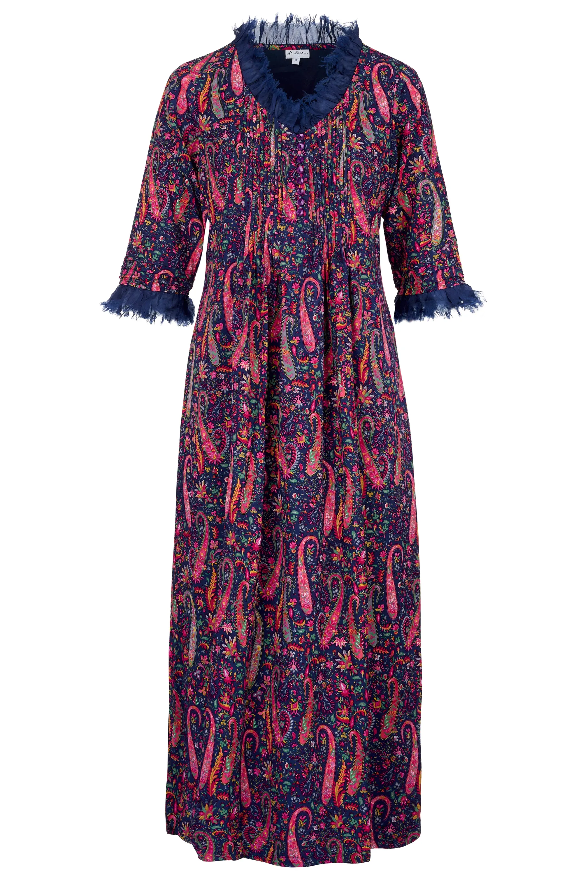 Lola Dress In Navy Paisley