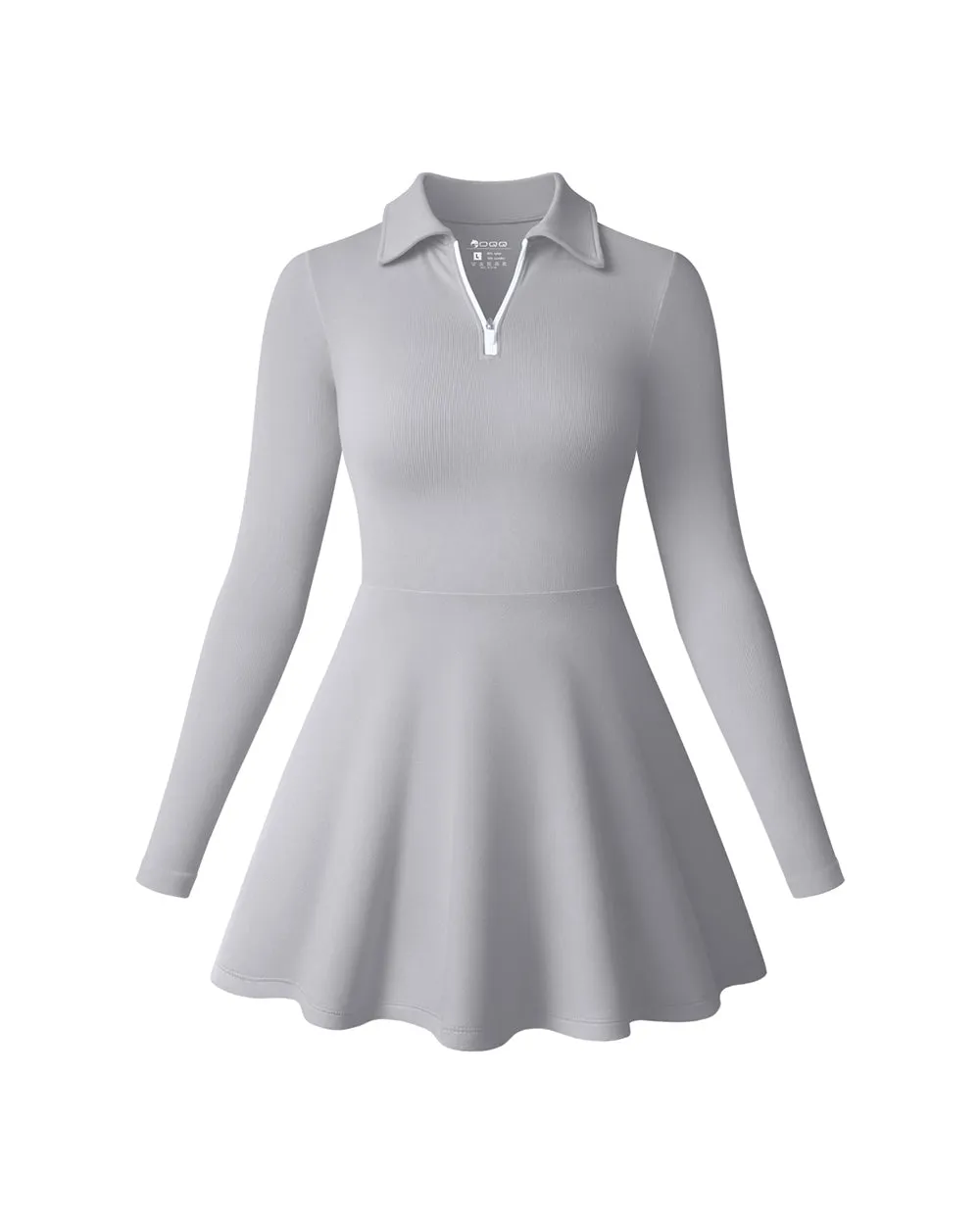 Long Sleeves Solid A-line Dress