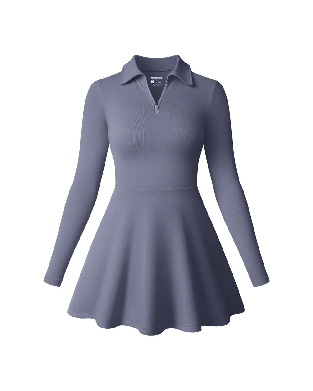 Long Sleeves Solid A-line Dress