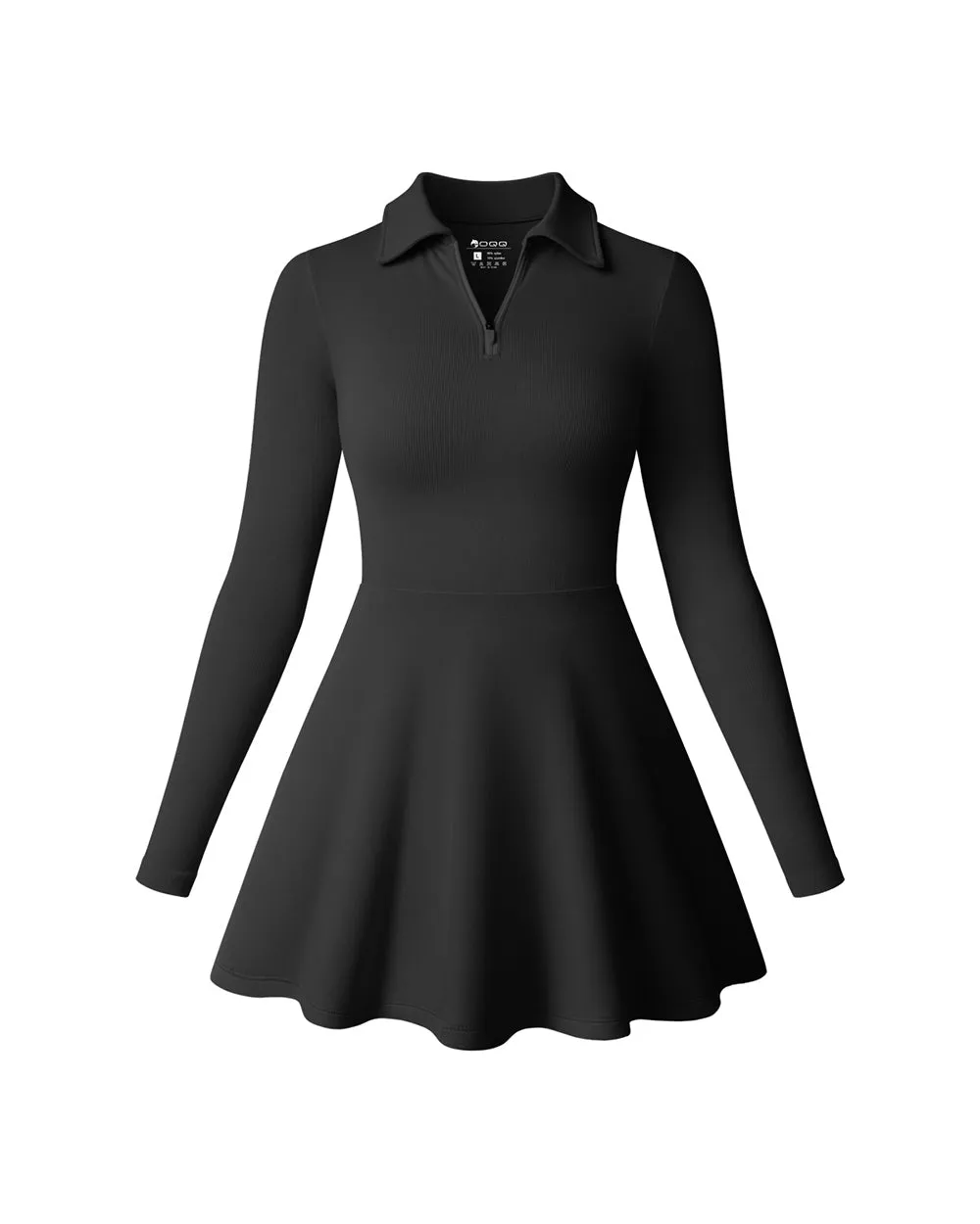 Long Sleeves Solid A-line Dress