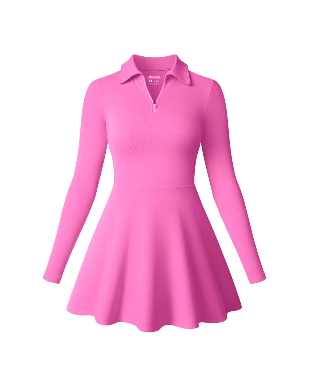 Long Sleeves Solid A-line Dress