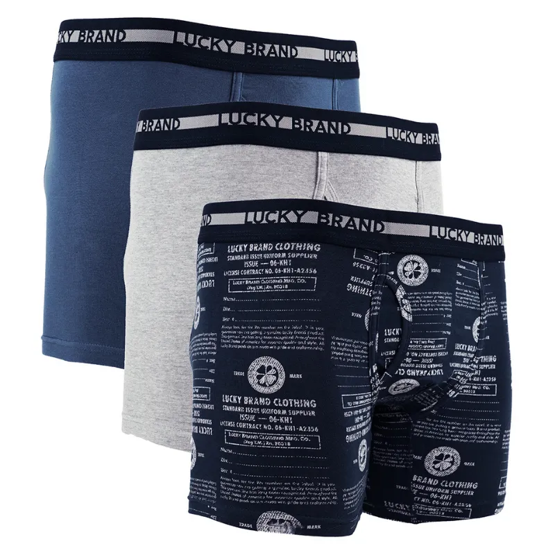 Lucky Brand Men's Stretch Boxer Briefs 3-Pack