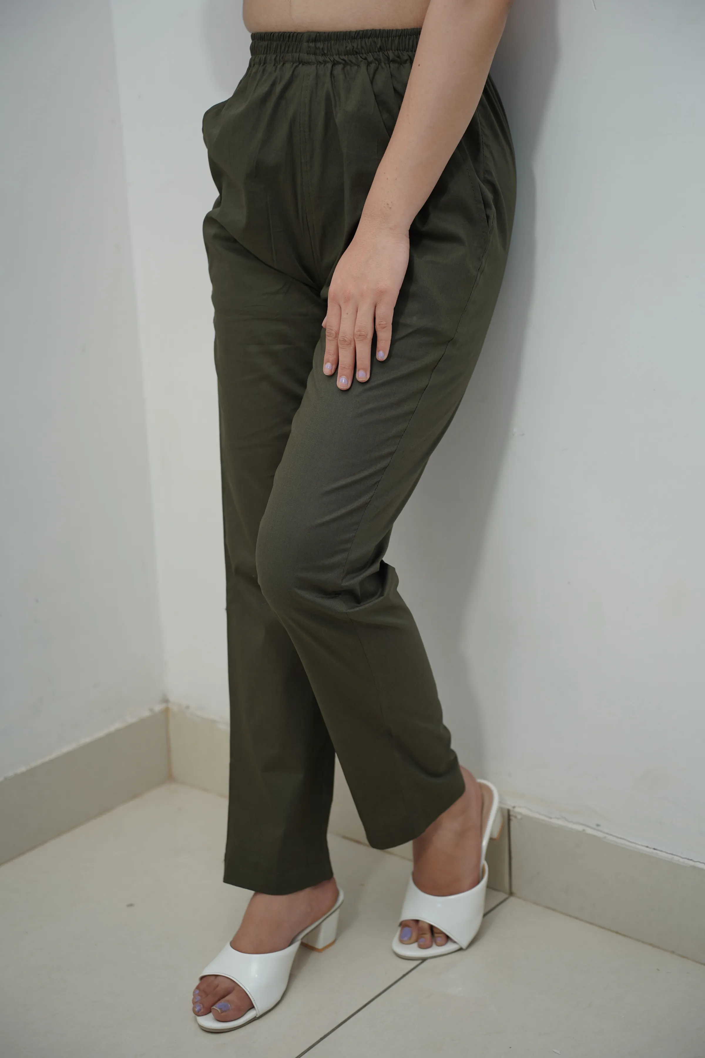 Mehendi Green Cotton Kurti Pant