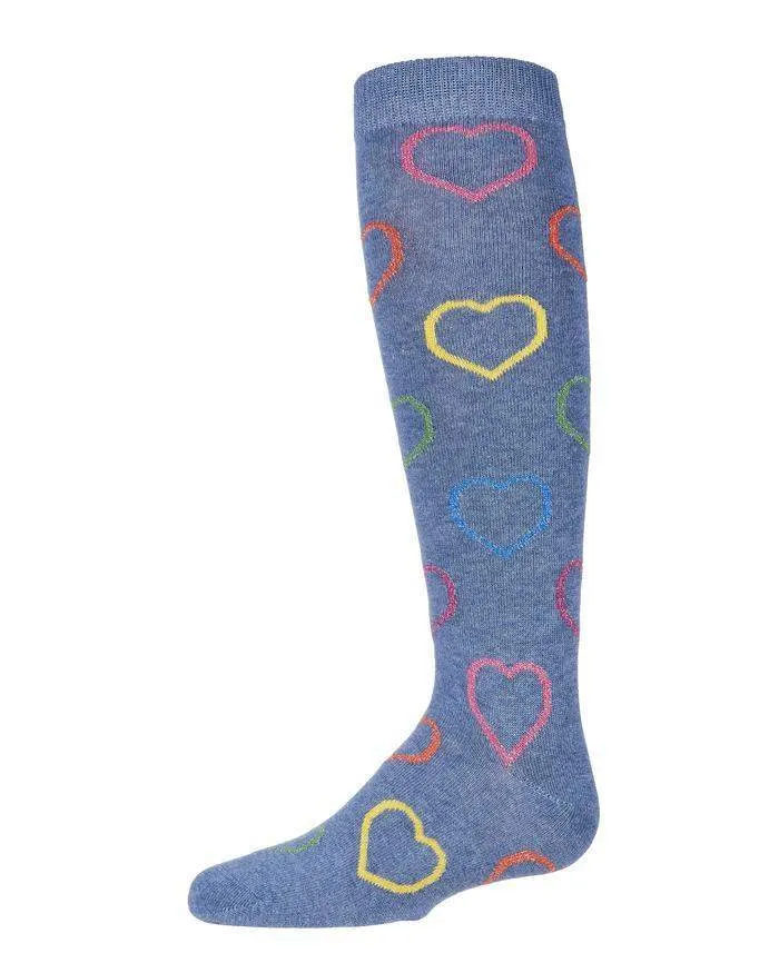 MeMoi Dazzling Hearts Knee-High Socks Style: MKF-7054