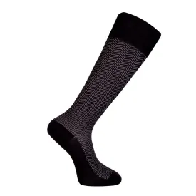 Men's Black Over The Calf Dress Socks Love Sock Company Knee High Chevron (M)