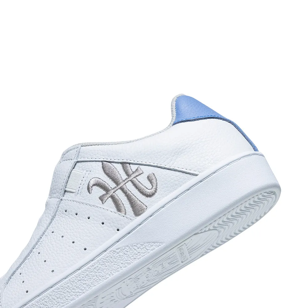 Men's Icon White Blue Logo Leather Sneakers 01922-085