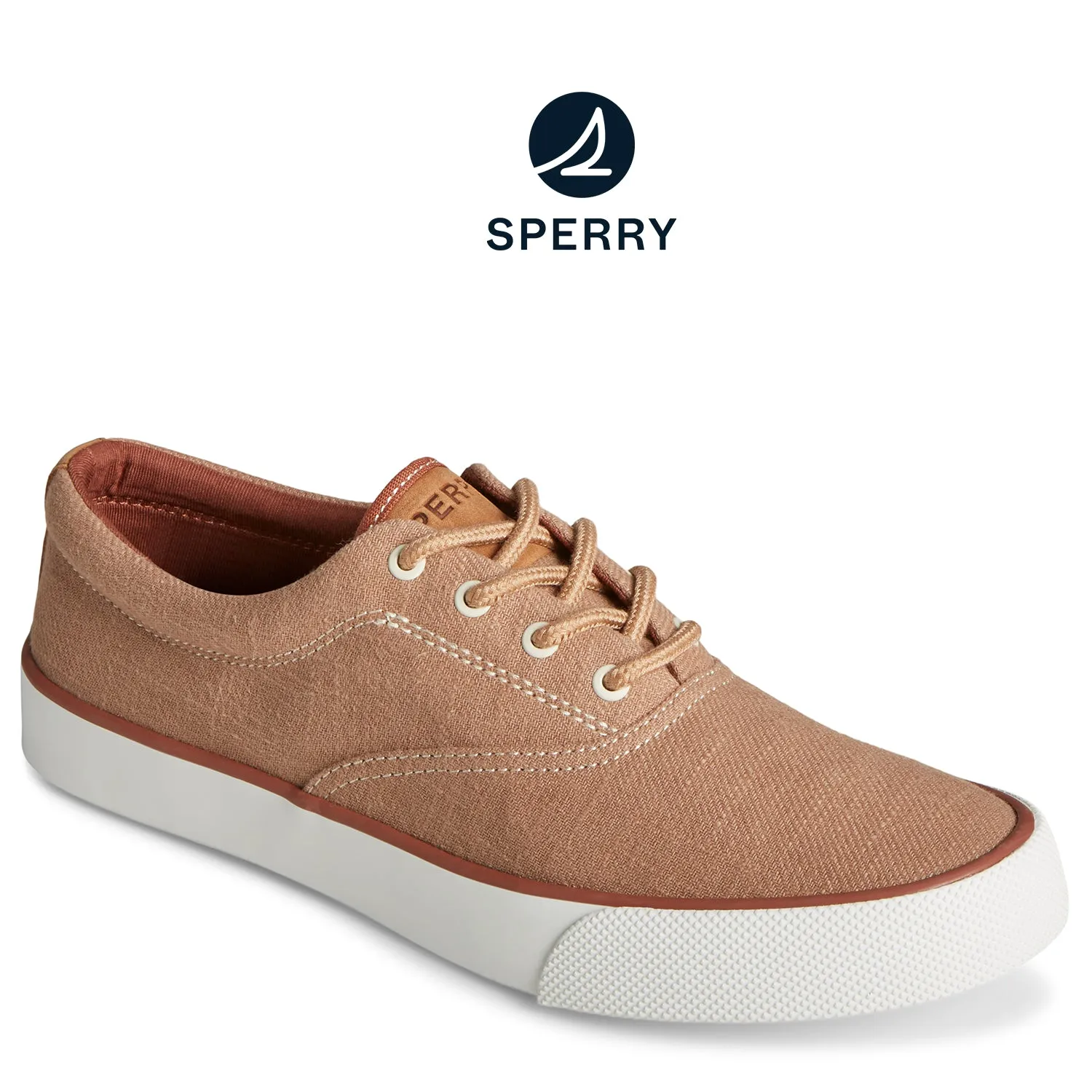 Men's SeaCycled™ Striper II Slub Linen Sneaker Taupe (STS25735)