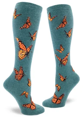 Monarch Butterfly Knee Socks