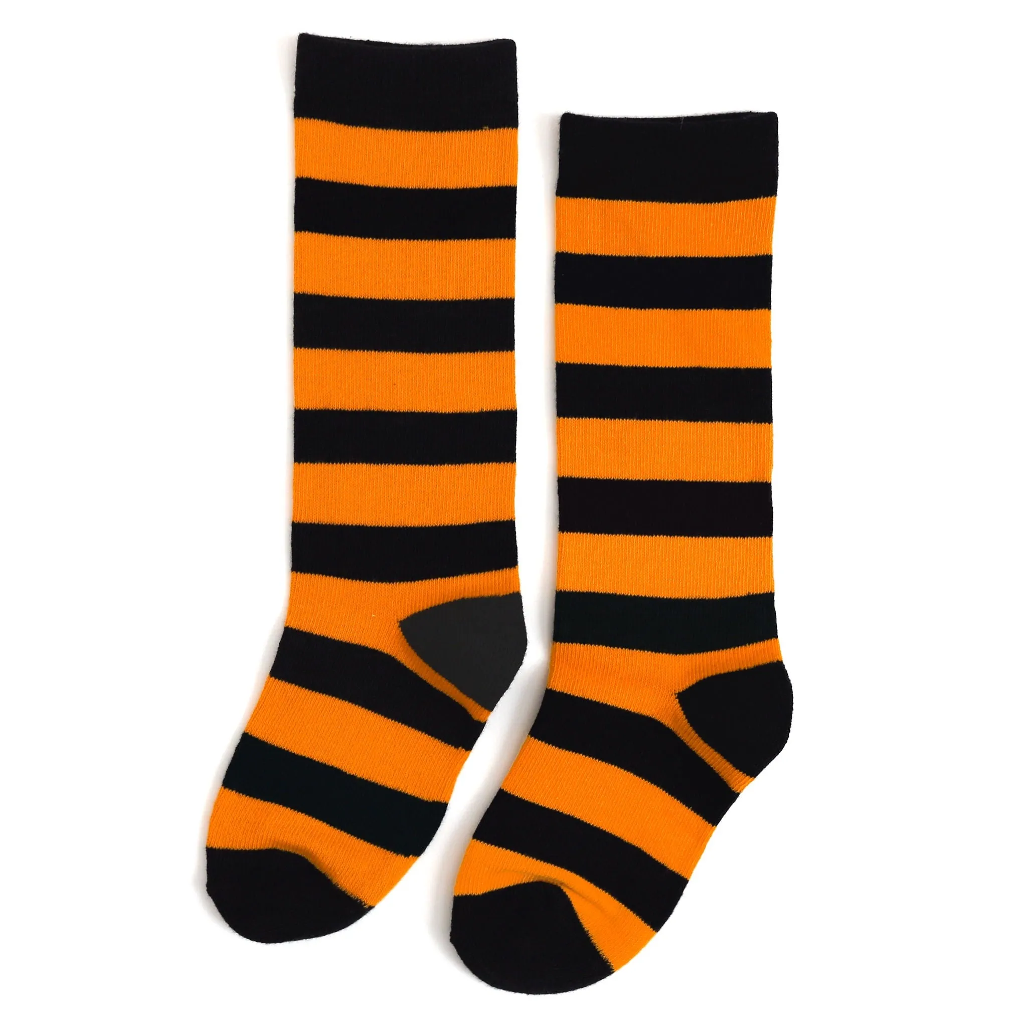 Orange/Black Striped Knee High Socks