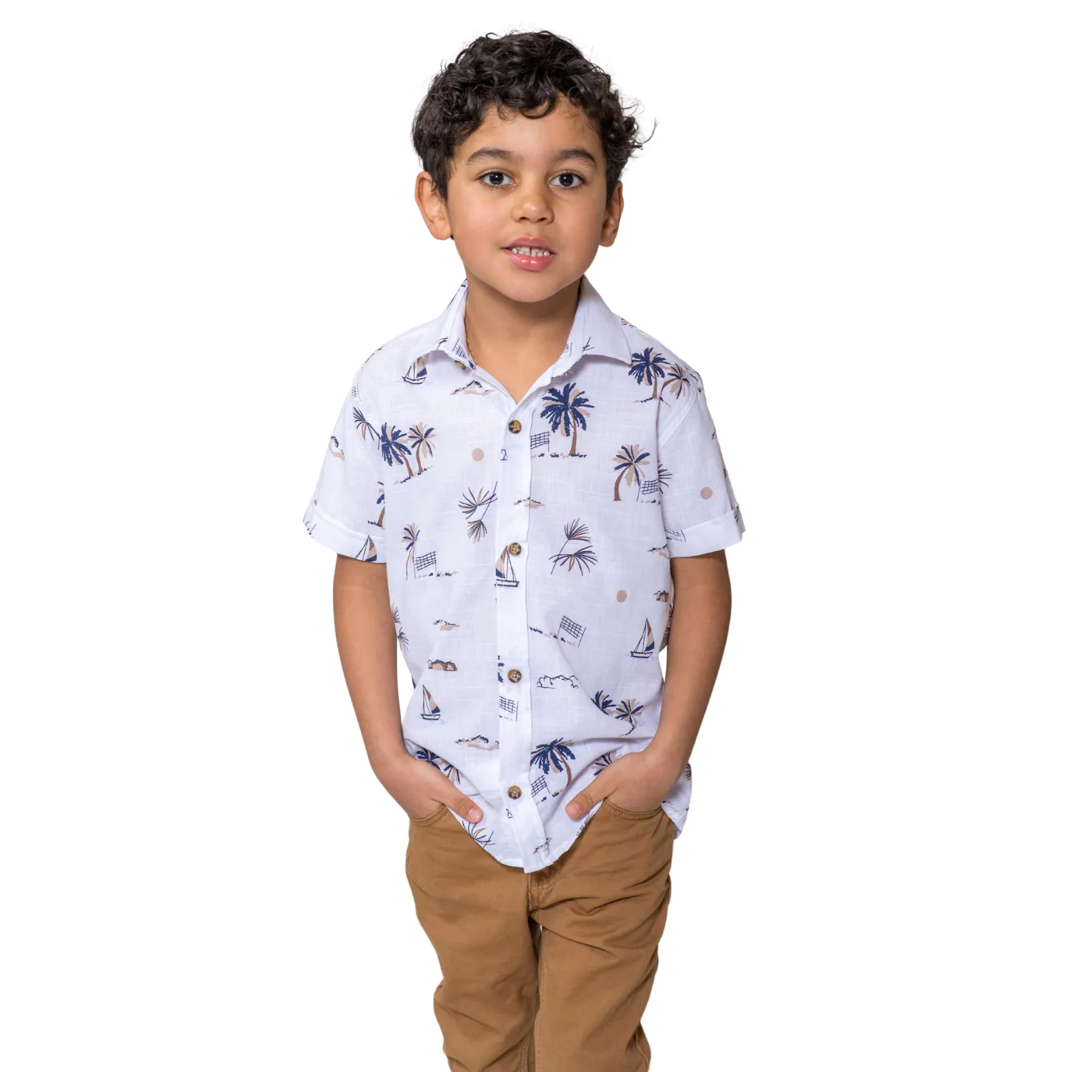 Short Sleeve Boys Cotton Shirt