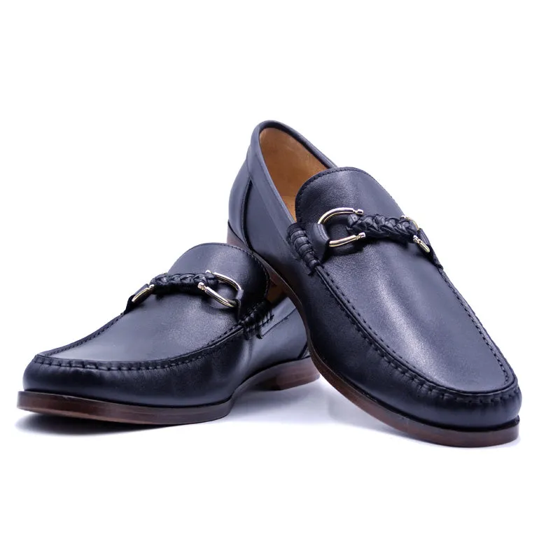 SMPL-SL-011 Calfskin Slip On Bit Loafer Size 9