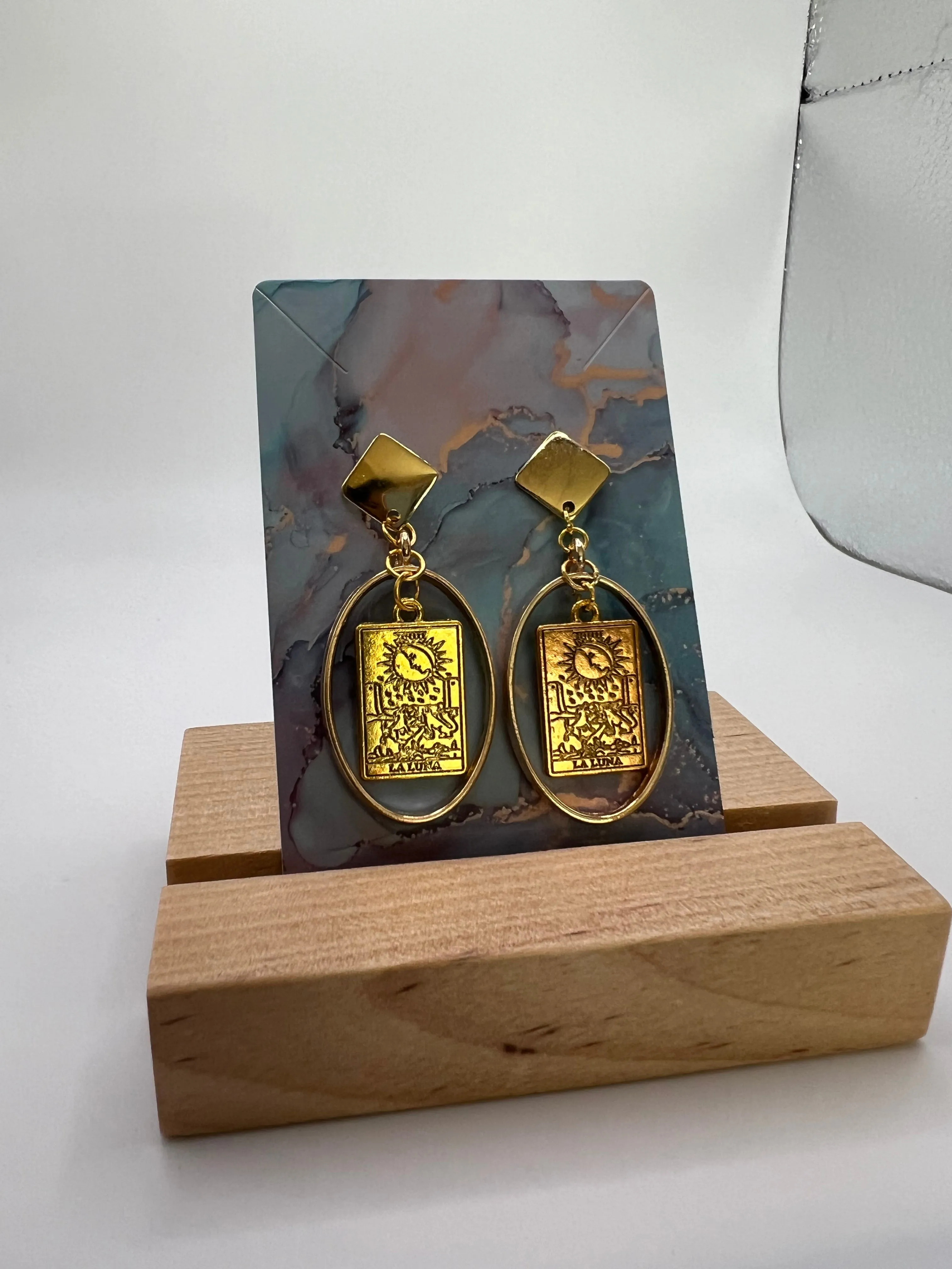 The Moon Tarot Golden Earrings