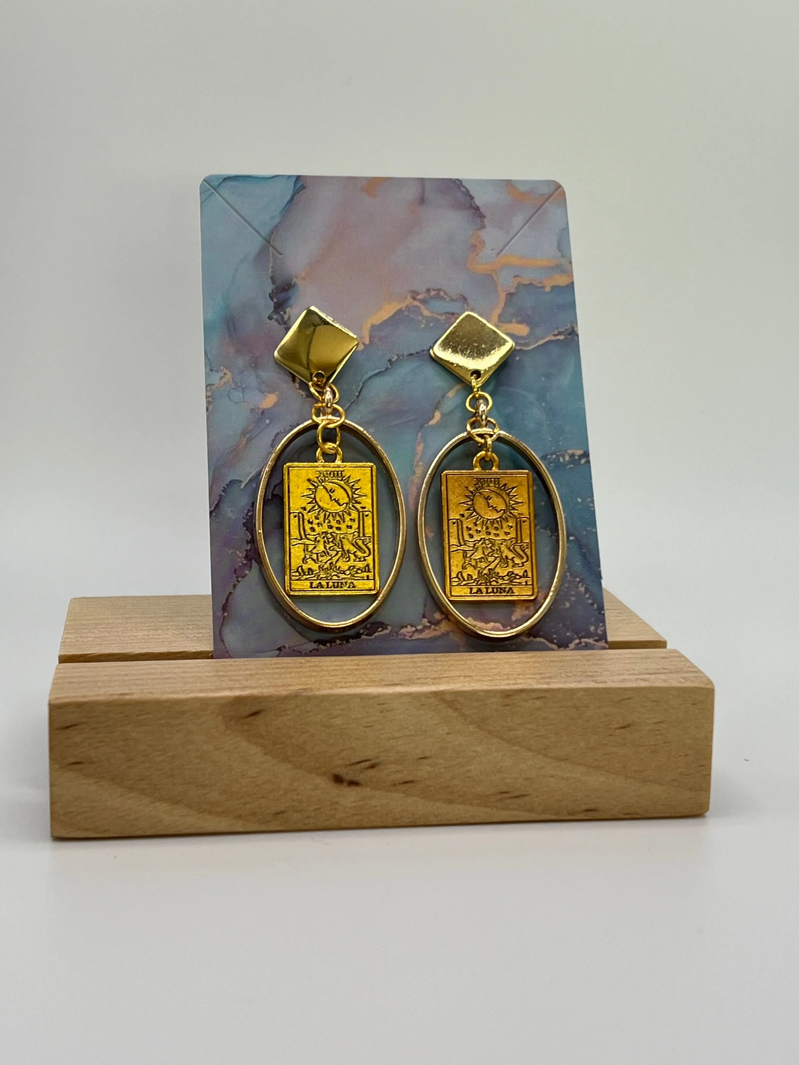 The Moon Tarot Golden Earrings