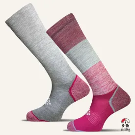 Women's Colorful Knee High Compression Socks - 2 Pair